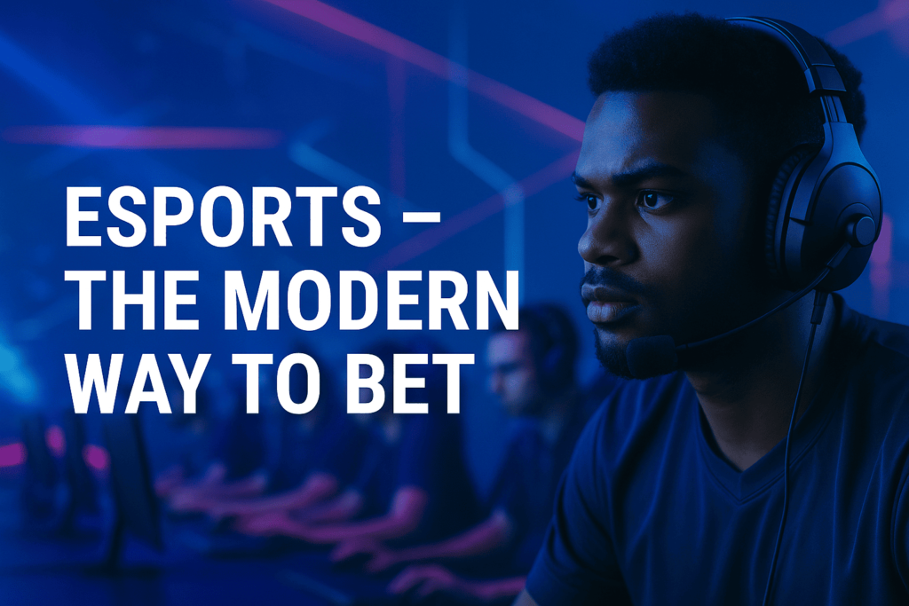 Focused gamer with headset at esports tournament - modern esports betting.