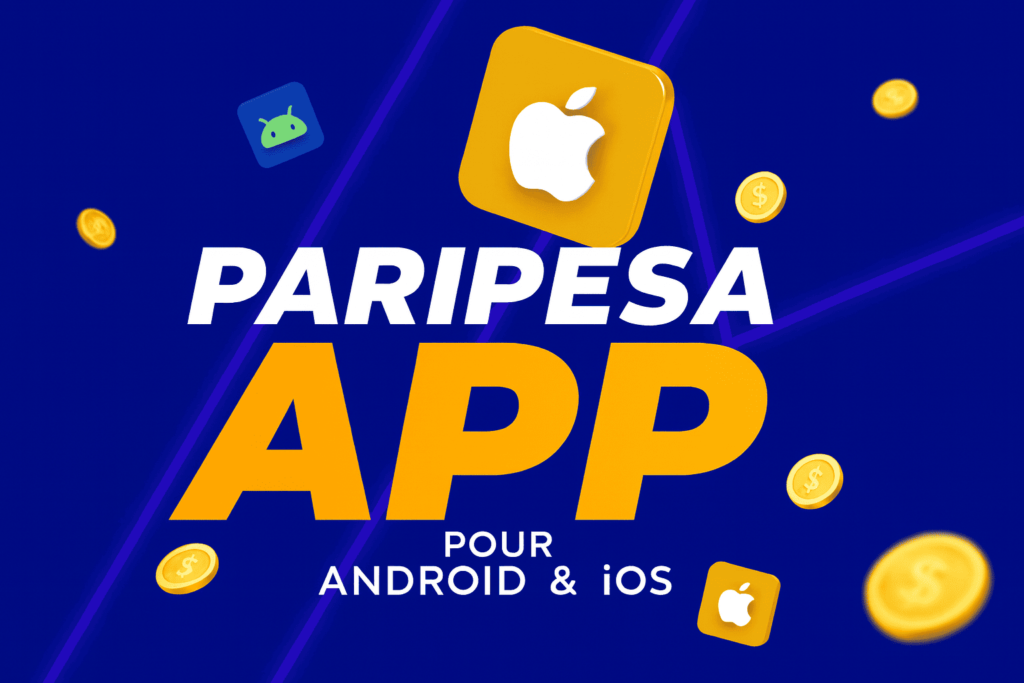 PariPesa pour Android et iOS, avec icônes Apple et Android